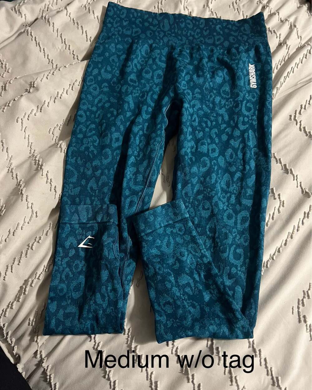Gymshark Adapt Animal Seamless Leggings Teal Blue Leopard Print
